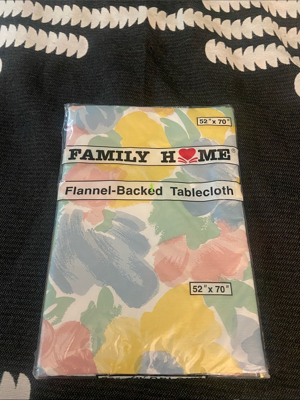 Family Home Flannel-Backed Floral Tablecloth - Pastel Multicolor